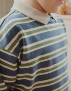 Konges Sløjd тениска с яка за деца от памук SPOTTY LS POLO GOTS тъмносиня KS107632