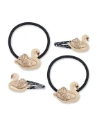 Konges Sløjd за деца 4 PACK SWAN HAIR CLIP AND ELASTIC 2 броя KS105868