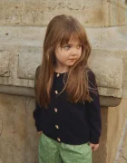 Konges Sløjd жилетка за деца от вълна CATTIE CARDIGAN тъмносиня KS105940