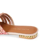 Kurt Geiger London чехли дамски Chelsea Woven Flat Sdl оранжеви 5600557999
