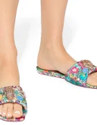 Kurt Geiger London чехли с равна подметка дамски Kensington Flat Sandal многоцветни 8496119689