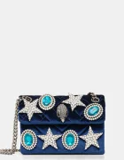 Kurt Geiger London Кадифена чанта VELVET MINI KENSINGTON