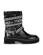 Kurt Geiger London Кожени боти Multi Strap Flat Boot