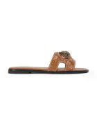 Kurt Geiger London Кожени чехли Eagle Stud Cut Out Flat
