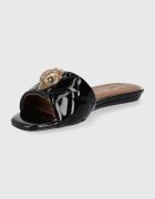 Kurt Geiger London Кожени чехли Kensington Flat дамски в черно 8496100309 8496169109
