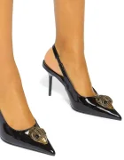Kurt Geiger London Кожени обувки с тънък ток Large Eagle Sling в черно 5386400309