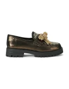 Kurt Geiger London лоуфъри дамски от кожа Bow Crystal Loafer зелени 5388460109
