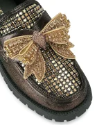 Kurt Geiger London лоуфъри дамски от кожа Bow Crystal Loafer зелени 5388460109