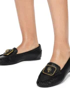 Kurt Geiger London мокасини дамски от кожа Pimlico Moccasin Black Leather черни 5596300109