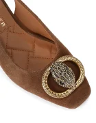 Kurt Geiger London обувки с дебел ток с отворена пета от велур Chelsea Block Slingback кафяви 3415030209