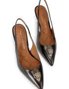 Kurt Geiger London обувки с ток от кожа Belgravia High Sling Brown черни 3422839109