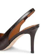Kurt Geiger London обувки с ток от кожа Belgravia High Sling Brown черни 3422839109