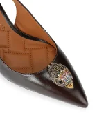 Kurt Geiger London обувки с ток от кожа Belgravia High Sling Brown черни 3422839109