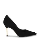 Kurt Geiger London обувки с ток от велур Bank Court черни 6149900209