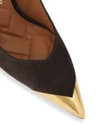 Kurt Geiger London обувки с ток от велур Regent Point Court кафяви 4986935209