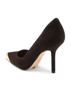 Kurt Geiger London обувки с ток от велур Regent Point Court кафяви 4986935209