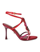 Kurt Geiger London сандали с висок ток Kiss Sandal Pink Comb Fabric червени 5803957609