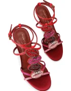 Kurt Geiger London сандали с висок ток Kiss Sandal Pink Comb Fabric червени 5803957609