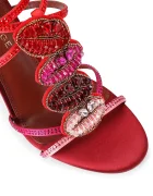 Kurt Geiger London сандали с висок ток Kiss Sandal Pink Comb Fabric червени 5803957609
