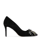 Kurt Geiger London Велурени обувки с тънък ток Belgravia Stud Bow