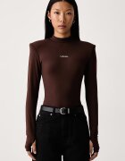 La Mania блуза с дълги ръкави дамска с вискоза кафява SLEEK