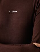 La Mania блуза с дълги ръкави дамска с вискоза кафява SLEEK