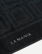 La Mania Памучен килим за баня Mono Mania 50 x 100 cm в черно