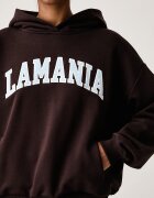 La Mania суичър с качулка дамски с памук LOS кафяв LOS