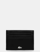 Lacoste калъф за карти мъжки от кожа черен NH1346FG