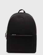 Lacoste Кожена раница в черно голям размер с изчистен дизайн