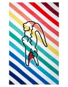 Lacoste Памучна плажна кърпа LRAINBOW 100 x 170 cm
