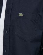 Lacoste Памучна риза мъжка в синьо със стандартна кройка с яка с копче
