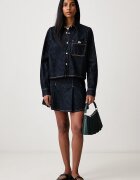 Lacoste плисирана пола от деним тъмносиня JF8311