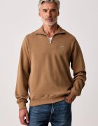 Lacoste пуловер с ниско поло мъжки от памук кафяв SH1927