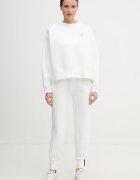Lacoste спортен панталон дамски с памук бежов с висока талия XF0343