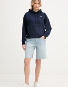 Lacoste суичър с качулка дамски от памук тъмносин SF7612