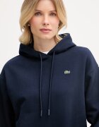 Lacoste суичър с качулка дамски от памук тъмносин SF7612