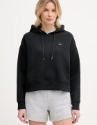 Lacoste суичър с качулка дамски с памук черен SF0048