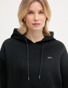 Lacoste суичър с качулка дамски с памук черен SF0048