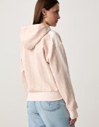 Lacoste суичър с цип и качулка дамски с памук розов SF7606