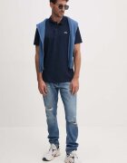 Lacoste тениска с яка мъжка с памук тъмносиня DH5522