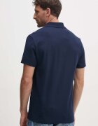 Lacoste тениска с яка мъжка с памук тъмносиня DH5522