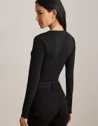 Lauren Ralph Lauren блуза с дълги ръкави дамска черна 200P13936