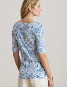 Lauren Ralph Lauren блуза с дълги ръкави дамска от памук синя 200P09110