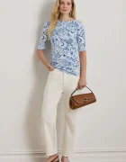 Lauren Ralph Lauren блуза с дълги ръкави дамска от памук синя 200P09110