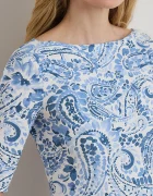 Lauren Ralph Lauren блуза с дълги ръкави дамска от памук синя 200P09110
