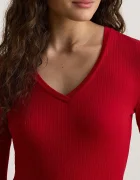 Lauren Ralph Lauren блуза с дълги ръкави дамска с памук червена 200B27402
