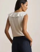 Lauren Ralph Lauren блуза с волани дамски от памук бяла 200P13315