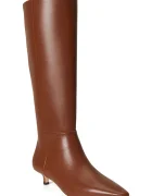 Lauren Ralph Lauren ботуши под коляното дамски от кожа Frncsa Tl Hl кафяви 802P15725002