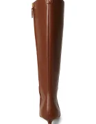 Lauren Ralph Lauren ботуши под коляното дамски от кожа Frncsa Tl Hl кафяви 802P15725002